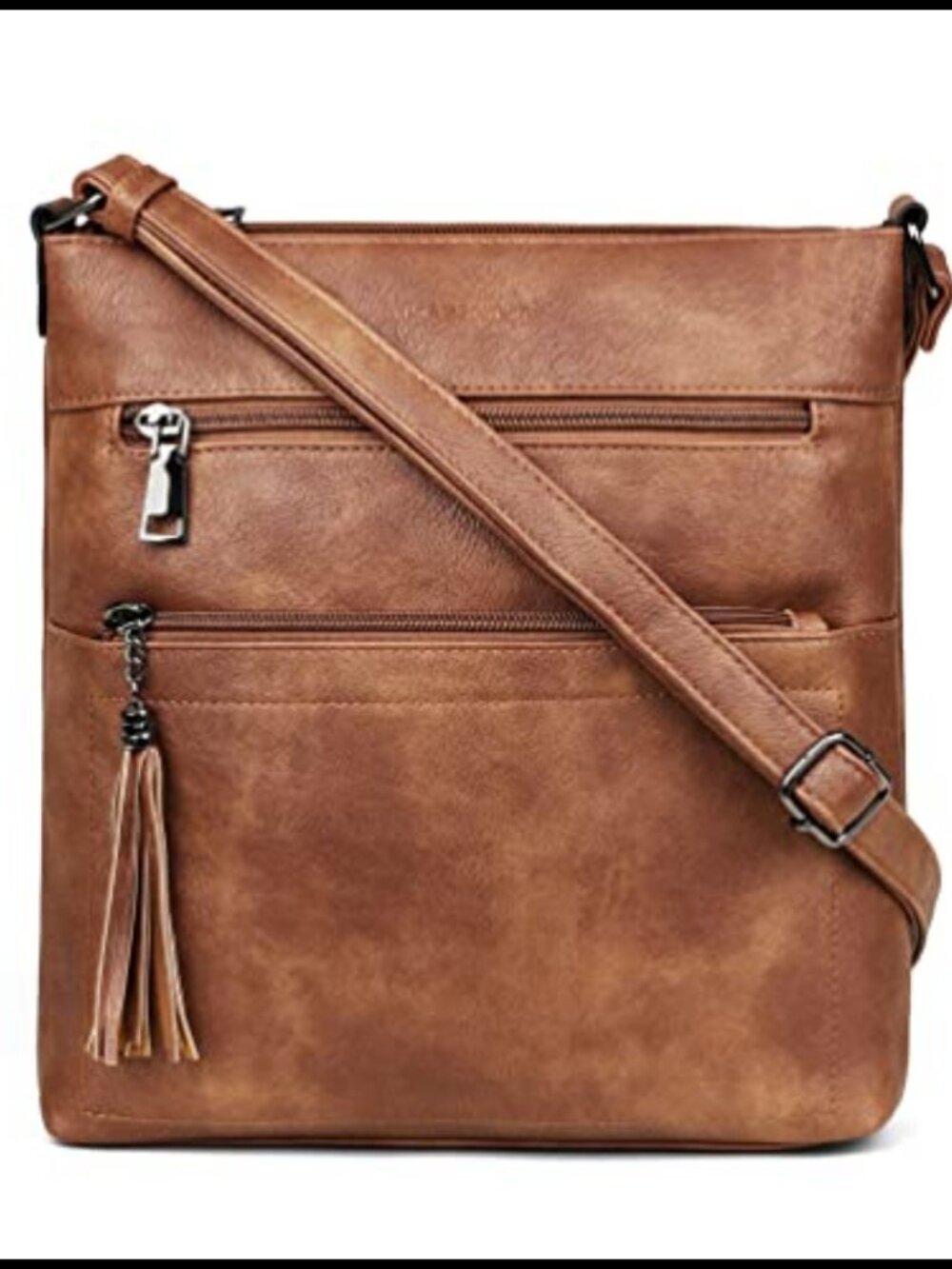 Vegan PU Leather Multi Pocket Crossbody Bag